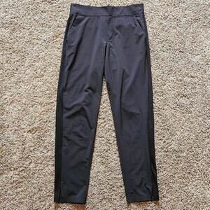 Athleta Pants Women 0 Pull On Ankle Lightweight Stretch Pocket Black Side Stripe